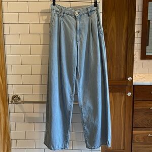 Uniqlo Drapey Denim Pleated Pants